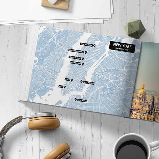 Photo Book Custom City Map - Style 4 | Marker Dark