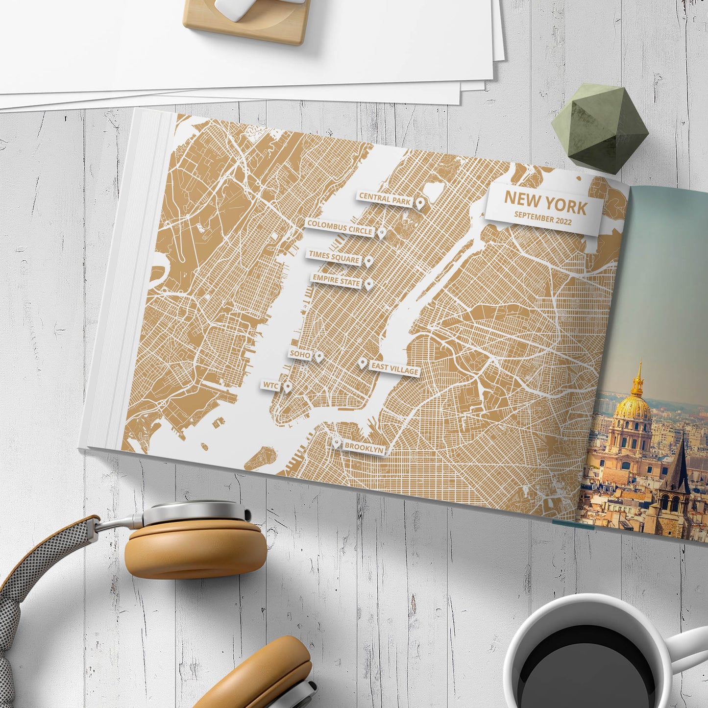 Photo Book Custom City Map - Style 5 | Marker Light