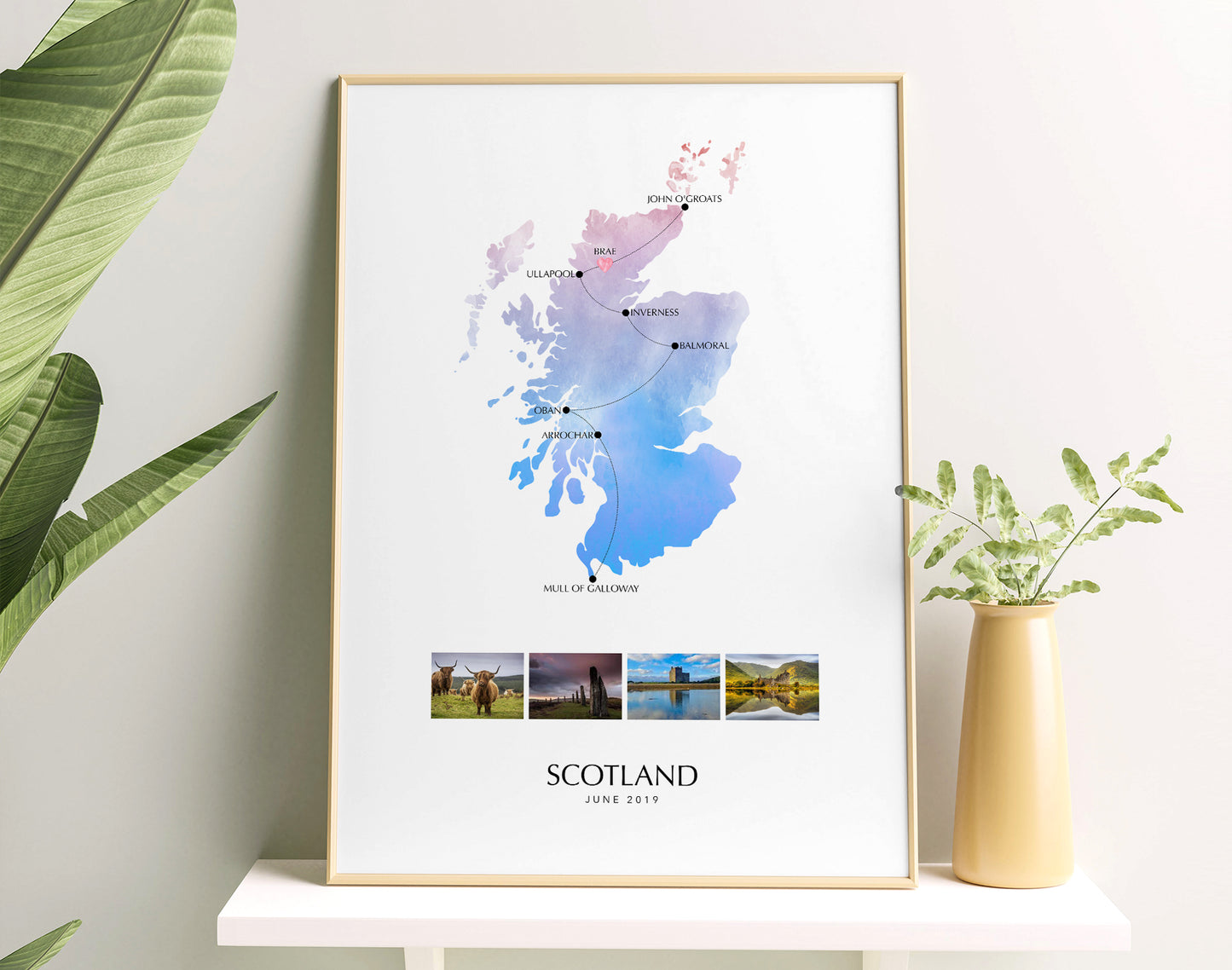 Scotland Custom Travel Map Poster