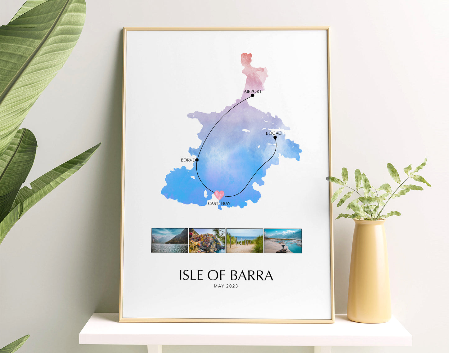 Isle of Barra Custom Travel Map Poster