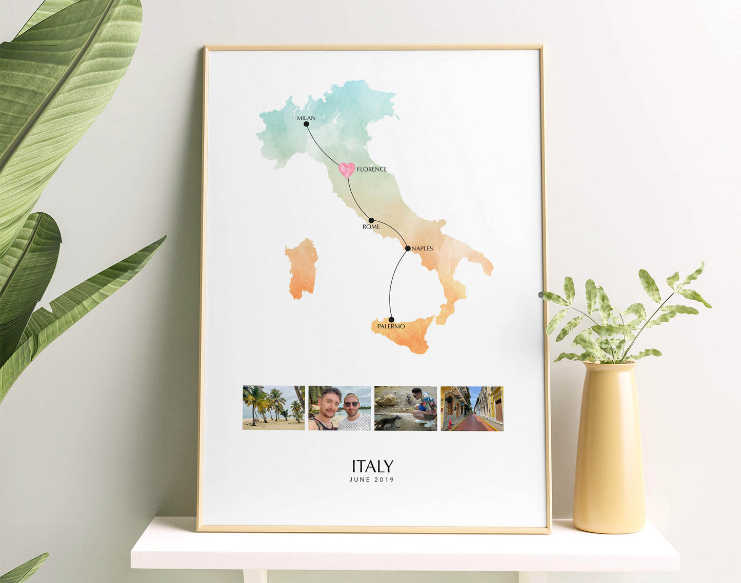 Italy Custom Travel Map Poster