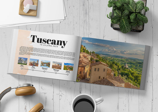 Tuscany Itinerary Page - Digital Photo Book Template