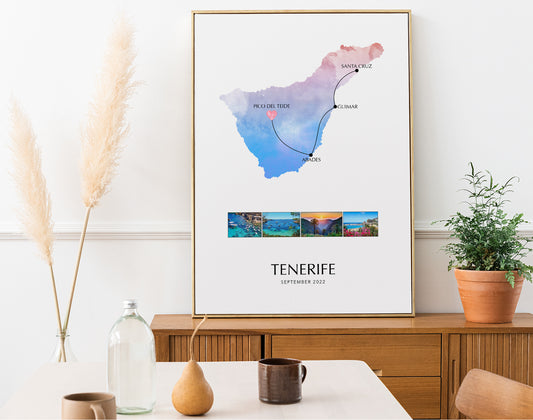 Tenerife Custom Travel Map Poster