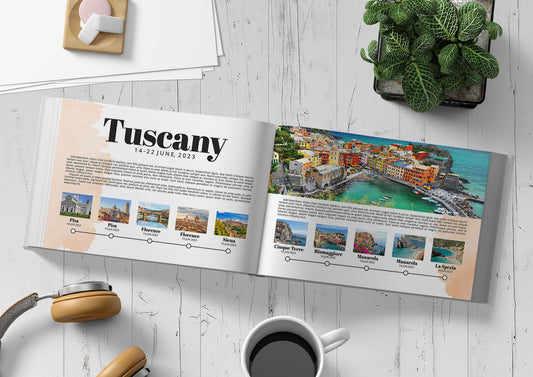 Tuscany Itinerary Page - Digital Photo Book Template