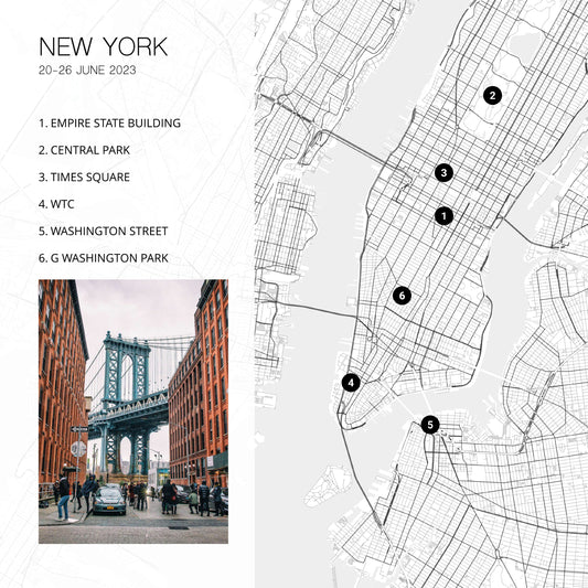 Photo Book Custom City Map - Style 3 | Line Art